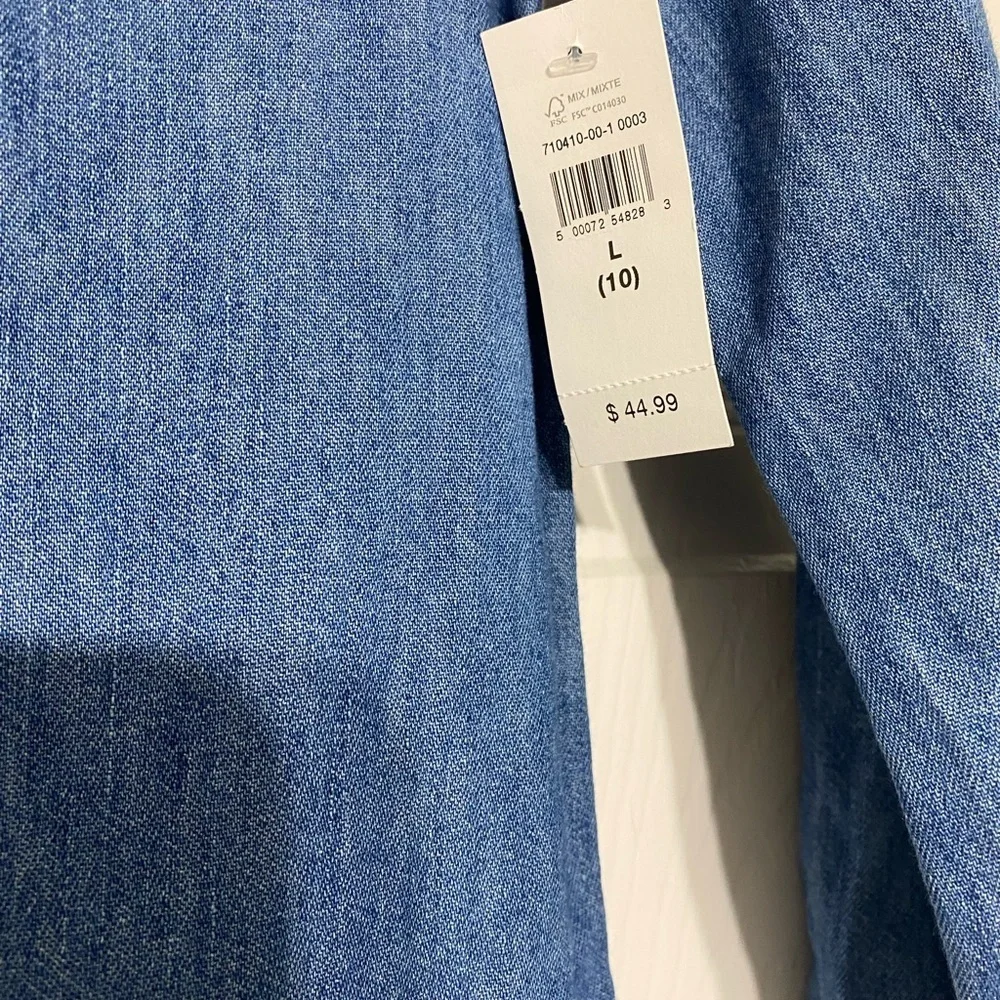 NWT GAP Blue Denim Kids Dress size L